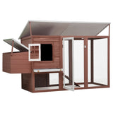 vidaXL Outdoor Chicken Cage Hen House with 1 Egg Cage Brown Wo