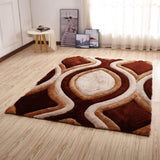 Colibri Shaggy Brown-Beige 3D 666 - Context USA - Area Rug by MSRUGS